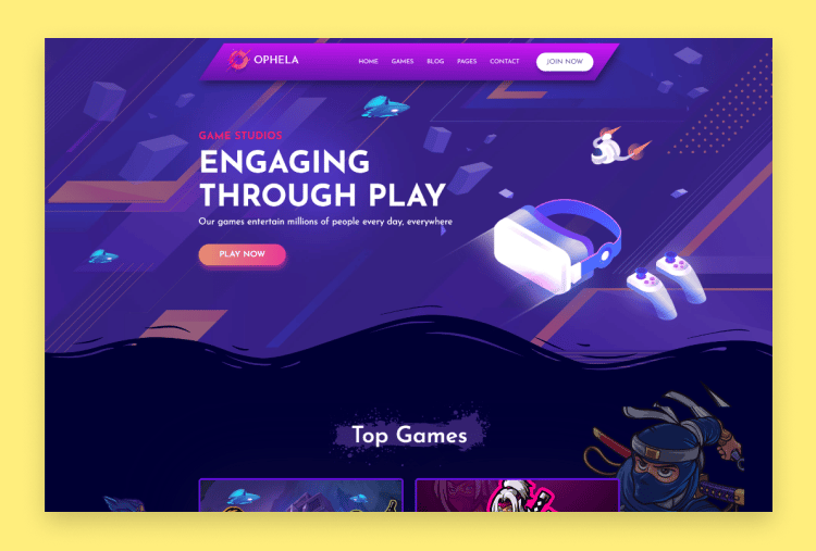 Game Website Templates & Examples