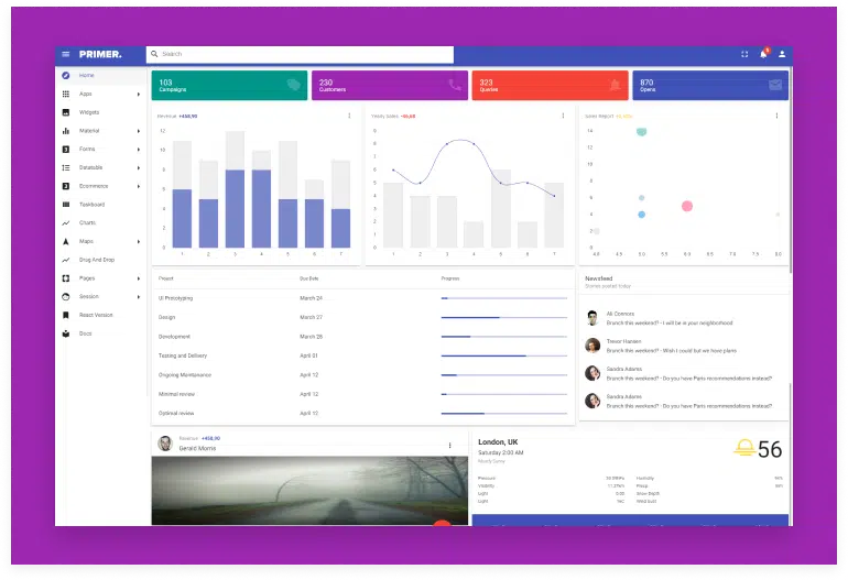 Primer - Angular & React Material Design Admin Template