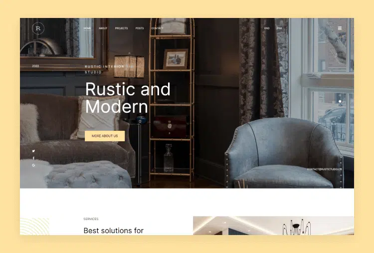 Rustic - React Business Template with Next JS