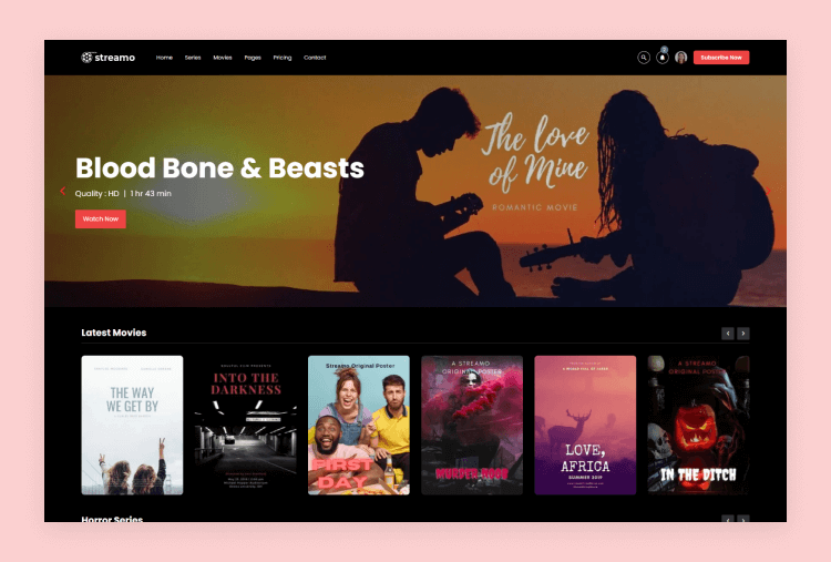 Streamo - Netflix Like Gatsby Website Template