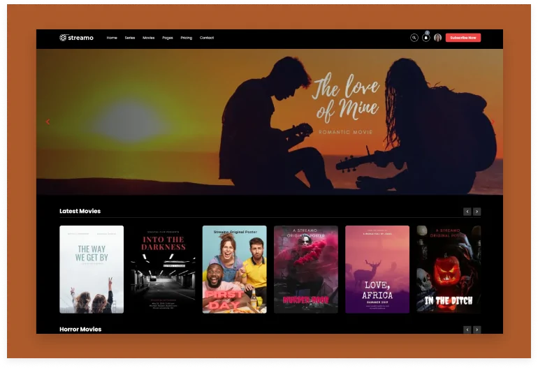 Streamo - Netflix Like Gatsby Website Template