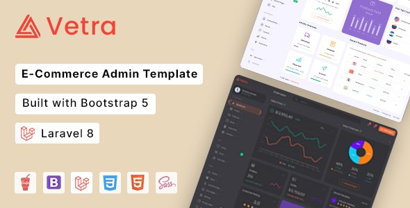 Vetra | Bootstrap 5 HTML & Laravel 8 eCommerce Admin Dashboard Template