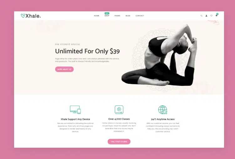 Xhale - Yoga Store Shopify 2.0 Theme