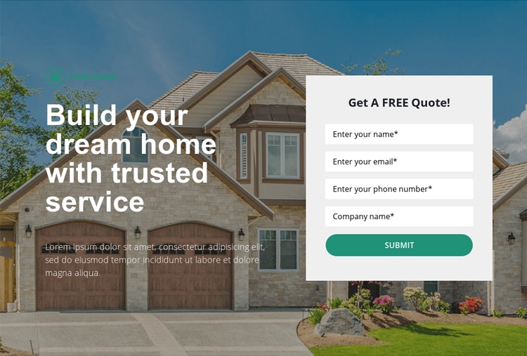 Your Home - Service Landing Page