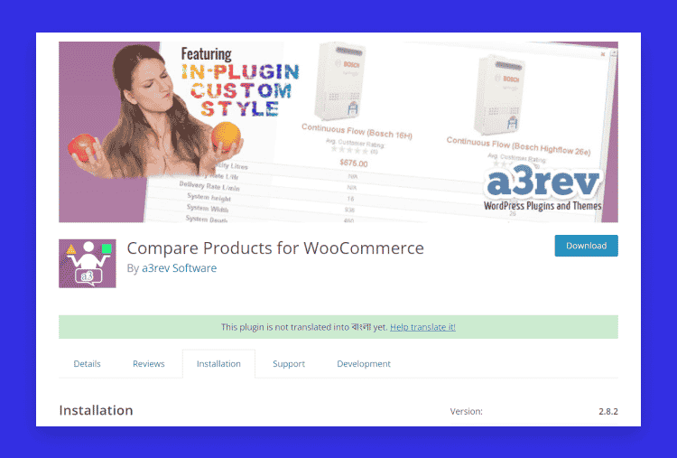 Compare Products for WooCommerce by a3rev Software