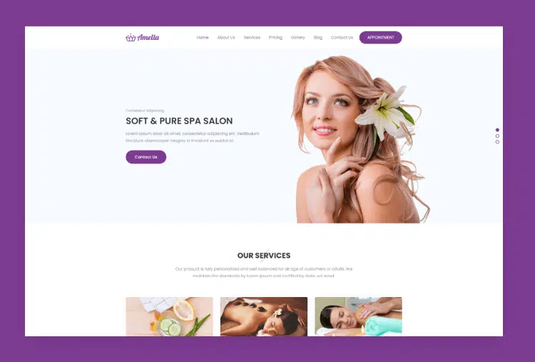 Amella- Spa and Beauty Salon Template