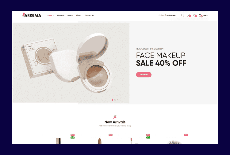 Argima - Cosmetics & Beauty eCommerce Bootstrap 5 Template