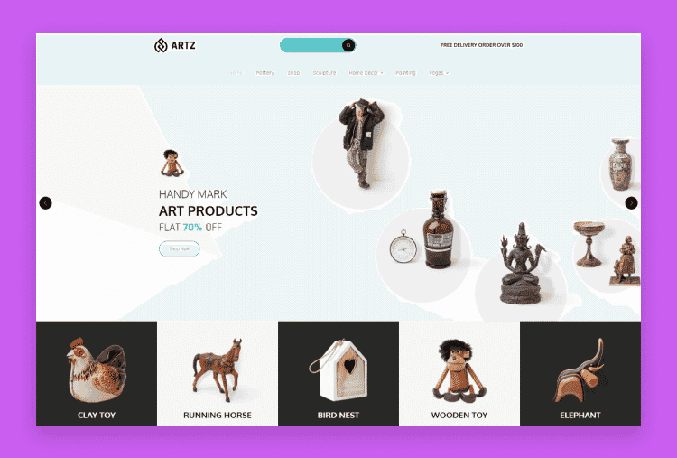 Artz Art Handmade Shop Shopify Theme