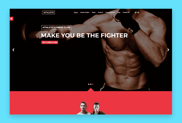 Athlete Fitness, Gym, and Sport HTML template