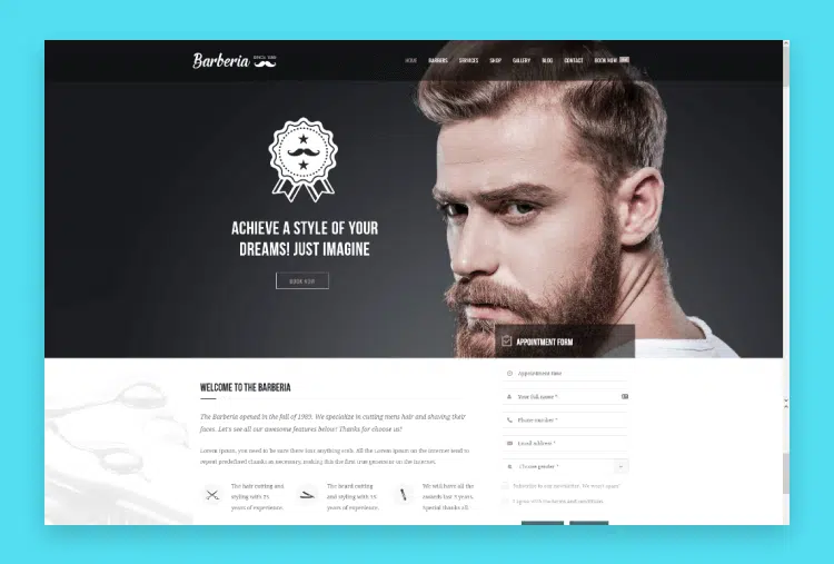Barberia | Barber Hair Salon Responsive Template