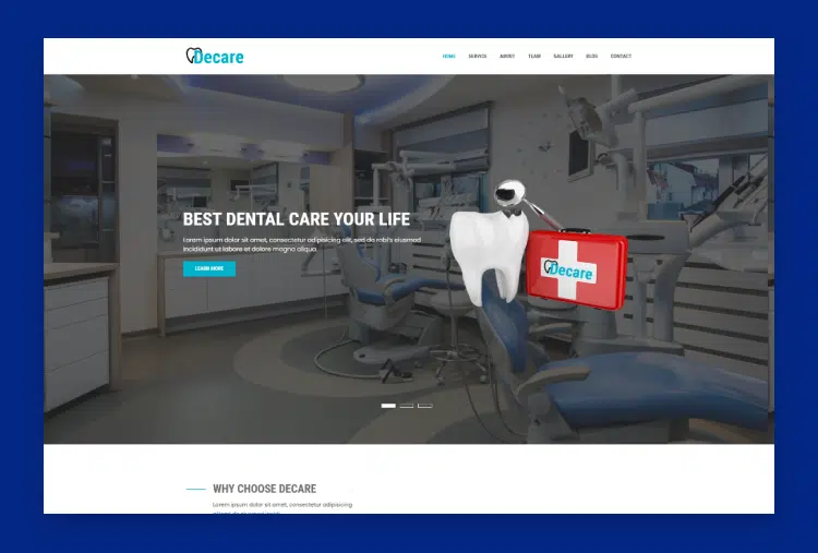 Decare - Dental Clinic Medical HTML Template
