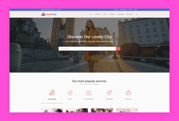 Dream City – City Portal & Government Municipal WordPress Theme