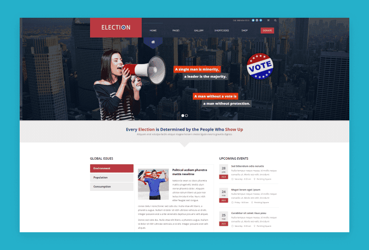 Political WordPress Theme - FrontRunner by Parallelus