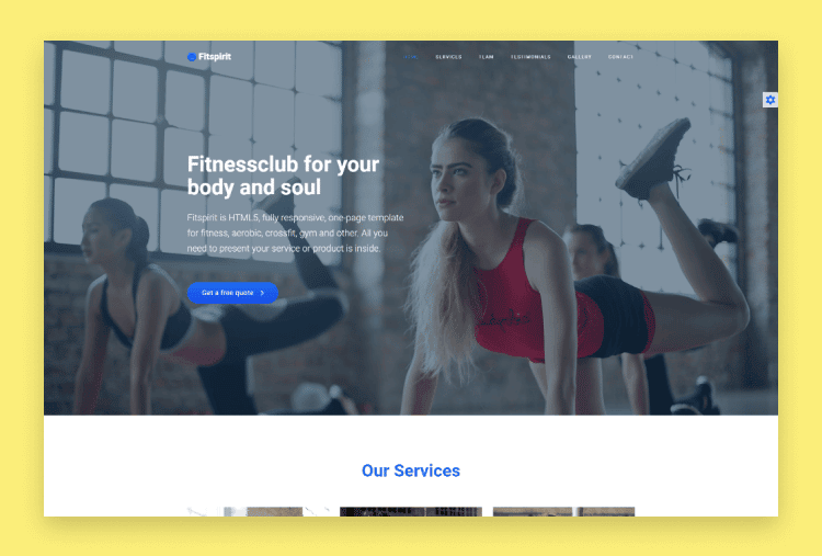 Fitspirit - Responsive Landing Page Template Fitness club for Body and Soul 