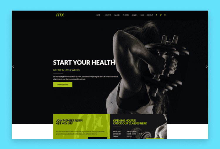 FitX Fitness Gym HTML Template