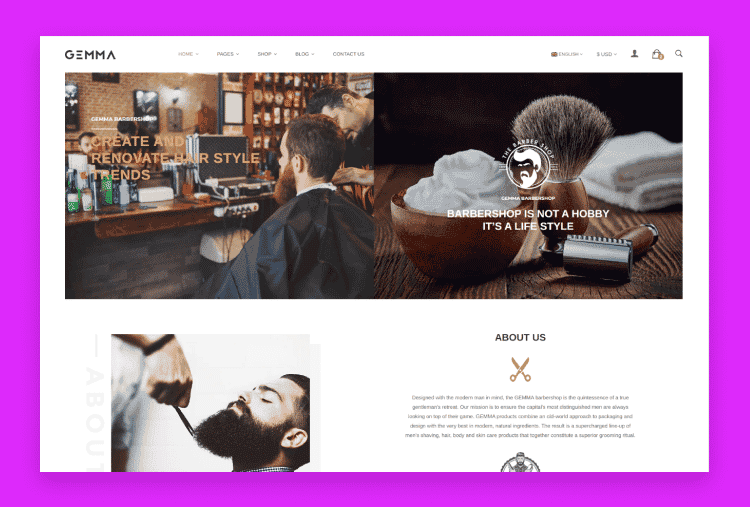 Gemma - Fashion Barber Shop HTML Template
