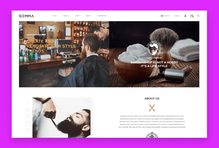 Gemma - Fashion Barber Shop HTML Template