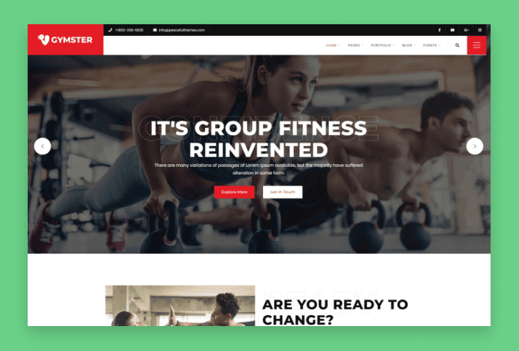 Gymster - Fitness and Gym HTML5 Template 