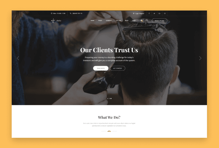 Hairy - Barbershop & Hair Salon HTML Template