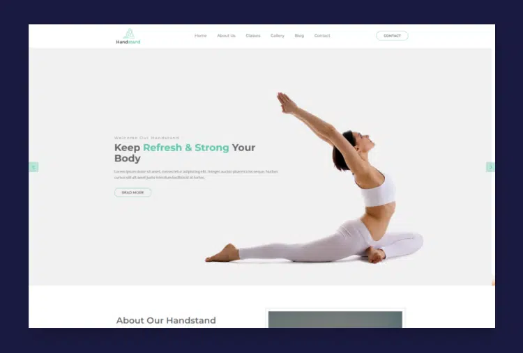 Handstand - Yoga and Fitness HTML Template