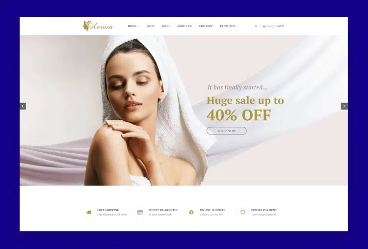 Harosa - Cosmetics and Beauty eCommerce Bootstrap4 Template