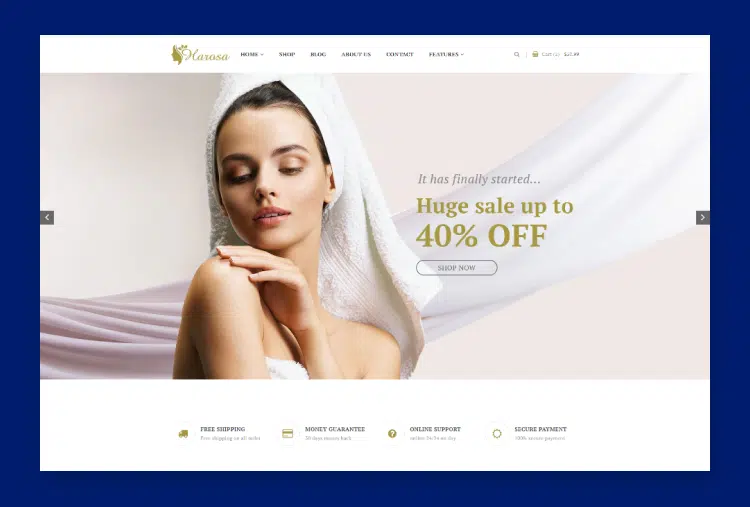Harosa - Cosmetics and Beauty eCommerce Bootstrap 4 Template