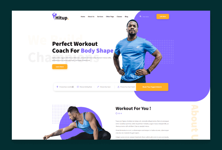 Hitup Fitness and Gym HTML Template