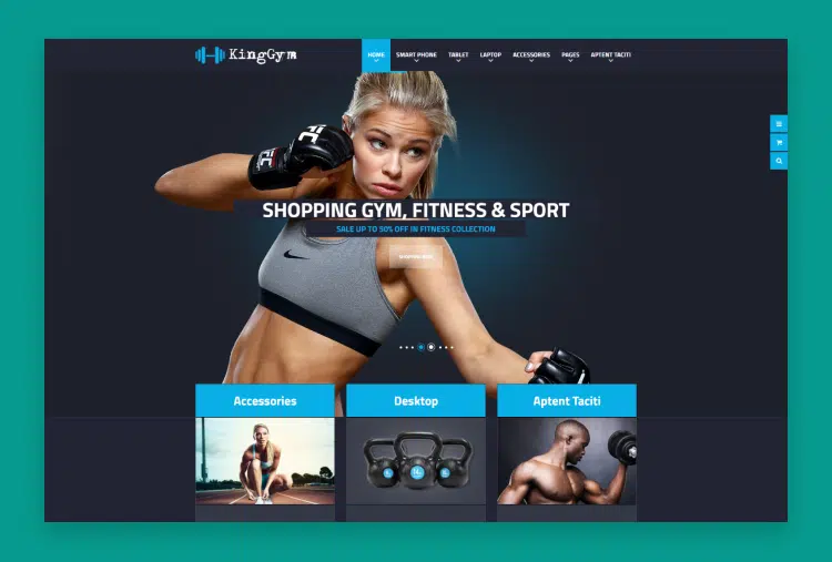 Kinggym - GYM Accessories HTML Template