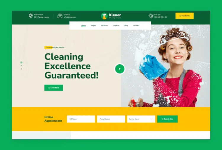 Klenar - Cleaning Services HTML5 Template