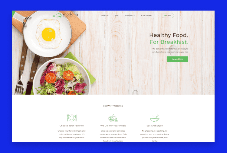 Madang - Healthy Food Delivery Nutrition WordPress Theme