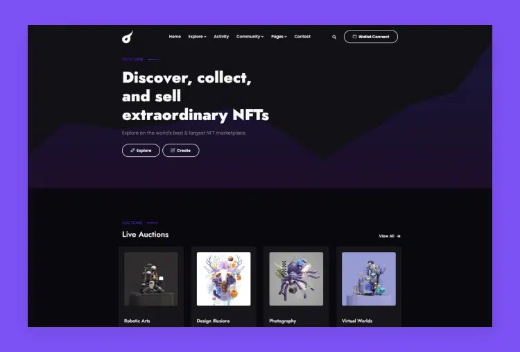  Netstorm - React NFT Marketplace Template 