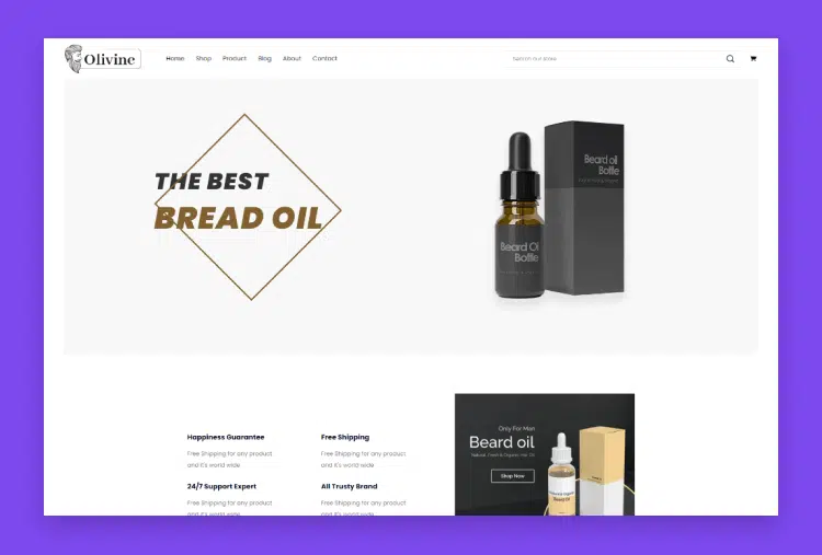Olivine - Beard Oil HTML Template