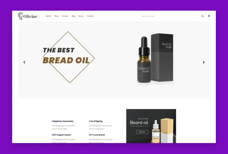 Olivine - Beard Oil HTML Template