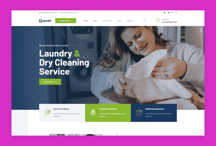 Qondri - Dry Cleaning & Laundry HTML Template