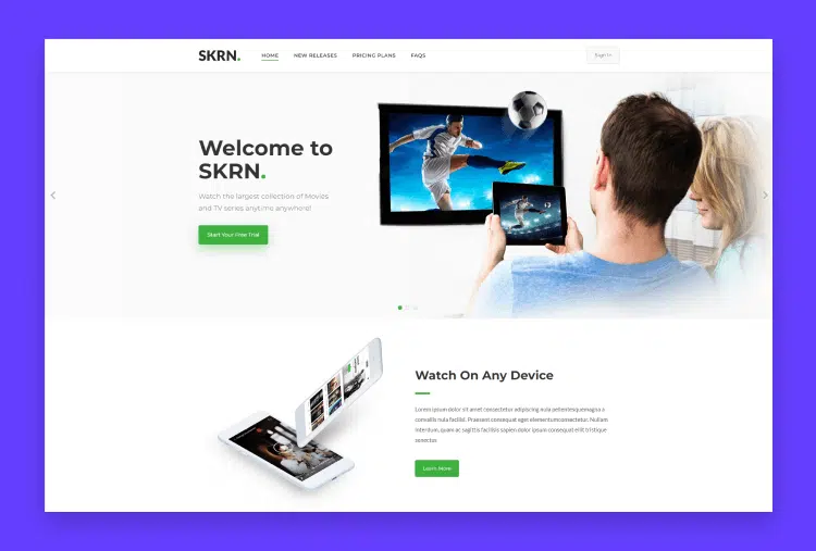 SKRN - Media Streaming App Template