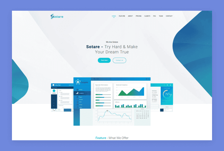 Sotare - Software Landing Page HTML Template