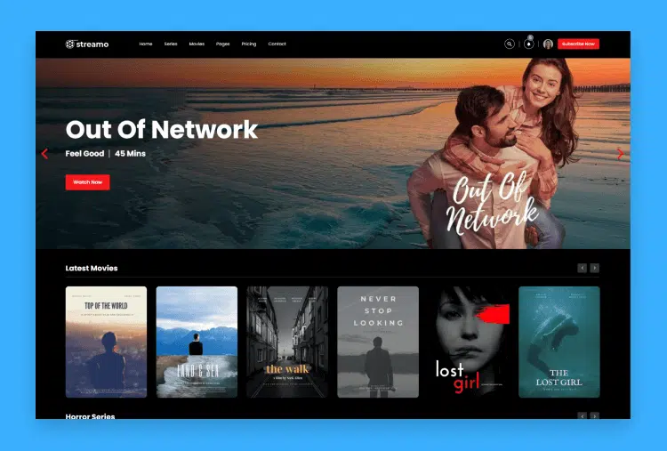 Streamo - Media Streaming Netflix Like Website Template