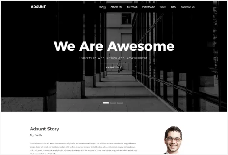 Adsunt – One Page Portfolio Template