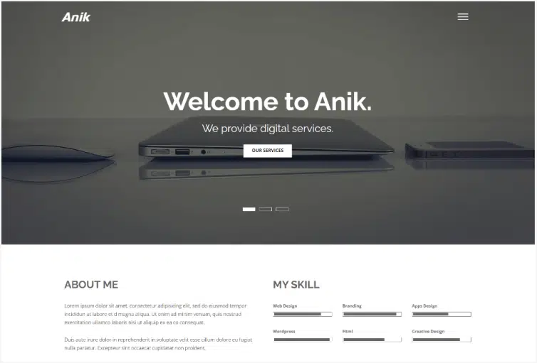 Anik – Personal Portfolio Template