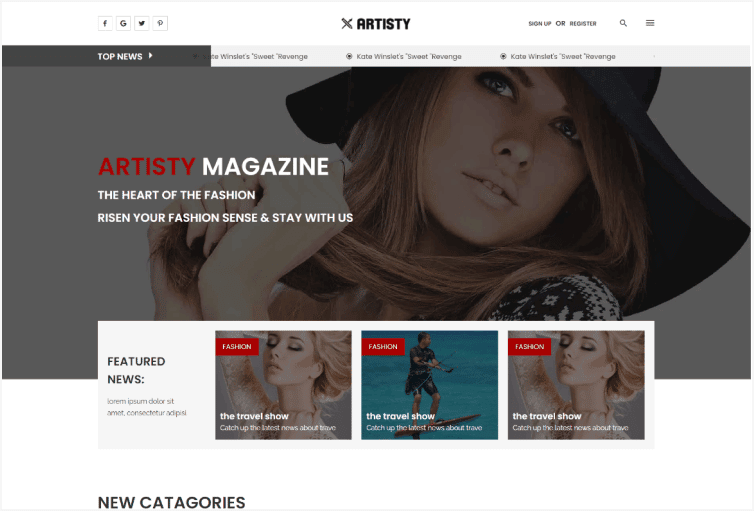 Artisty – A News and Magazine HTML Template