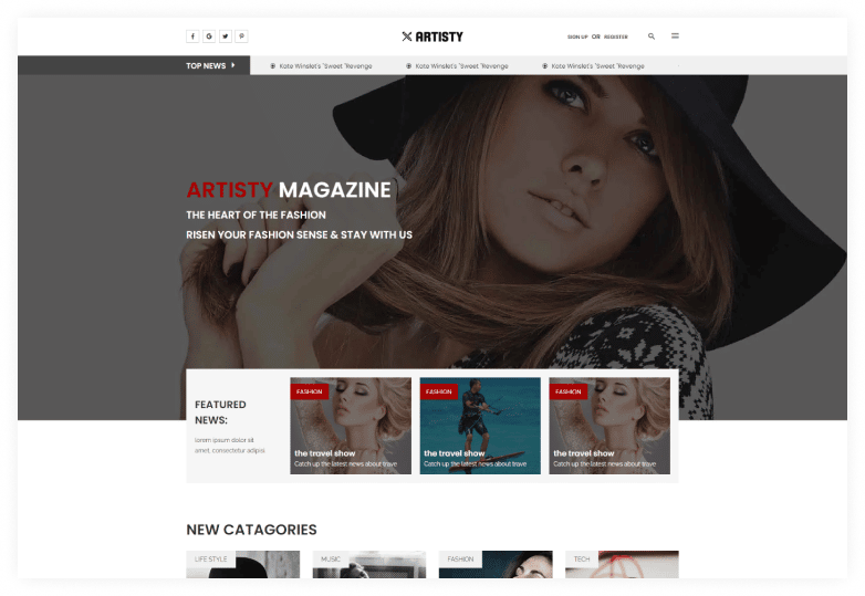 Artisty - A News and Magazine HTML Template 