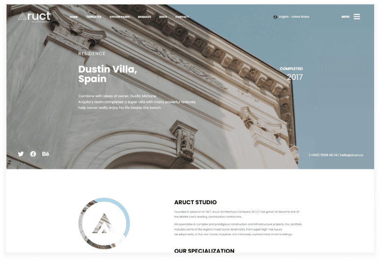 Aruct Architecture HubSpot Theme