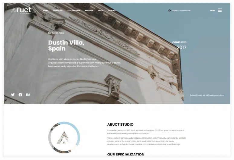 Aruct Architecture HubSpot Theme