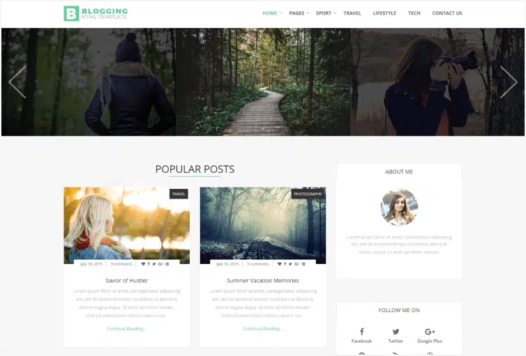 Blogging HTML Template