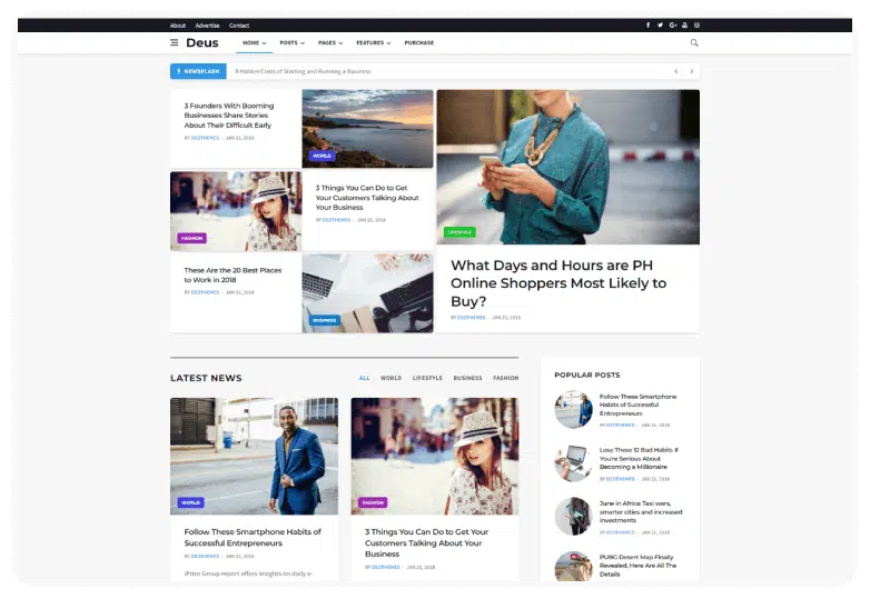 Deus | Multi-Niche Newspaper HTML Magazine 
