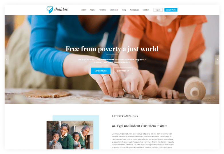 Chalilac – Nonprofit Charity HTML Template