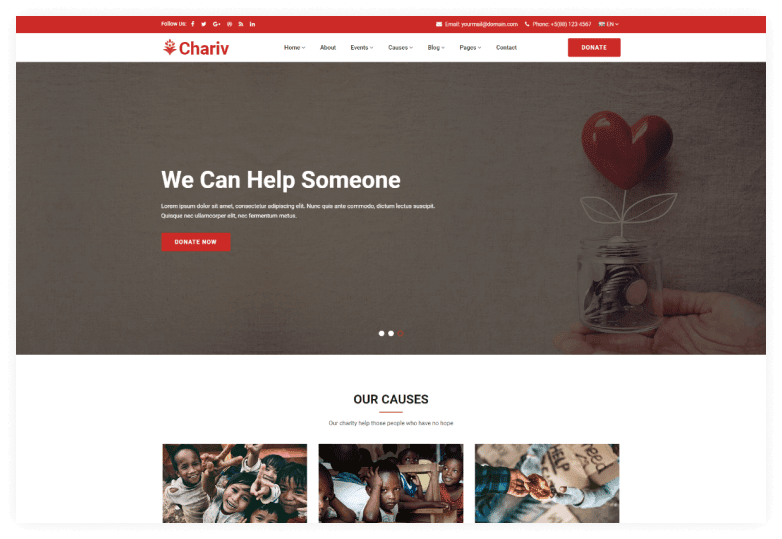 Chariv - Nonprofit Charity Bootstrap 5 Template