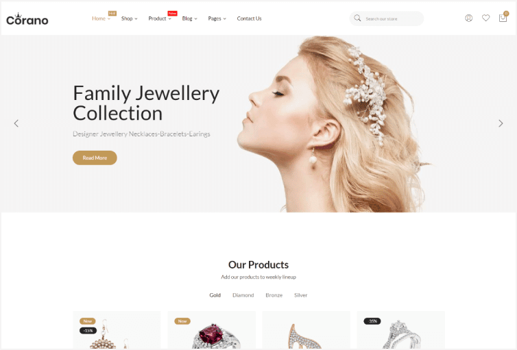 Corano Jewelry Store Shopify Theme
