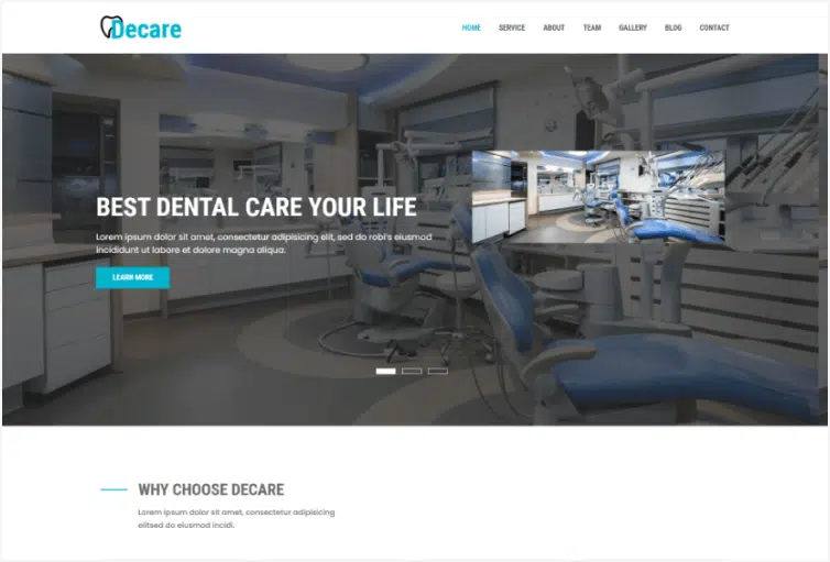 Decare - Dental Clinic Medical HTML Template