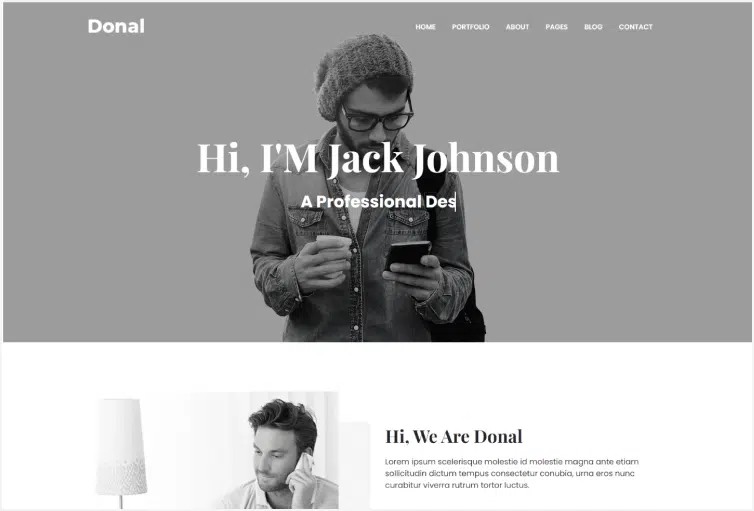 Donal – Minimal Portfolio Bootstrap 4 Template